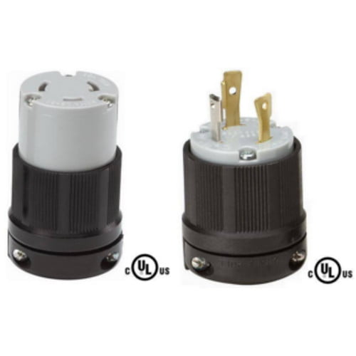 3-Wire NEMA L5-30 Plug and Connector Set 2 Pole 125V Rated for 30A cUL