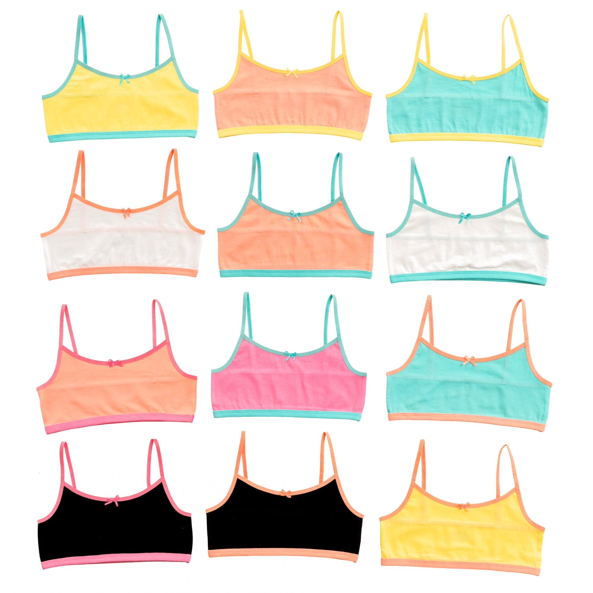 Pack of 12 Alyce Intimates Girls Cotton Cropped Cami Training Bra 