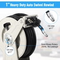 thumbnail image 2 of EastVita 3/4"x50" Fuel Hose Reel with Fueling Nozzle,Retractable Heavy Duty Steel Construction Reel,300PSI Industrial Auto Swivel,Diesel Hose Reel,with Cover Waterproof, 2 of 8