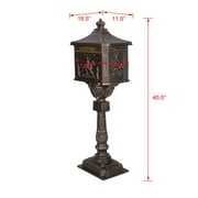 BARONAGE Cast Aluminum Mail Box, Postal Box , Mailbox and Post Kit,Mailbox Color Bronze