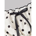 thumbnail image 6 of Black And White Polka Dot Fitted Midi Dress With Square Neck And Spaghetti Straps, 6 of 7