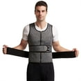 thumbnail image 5 of Mens Workout Sauna Vest with Double Adjustable Belt Waist Trimmer Tummy Control Sweat Suit Body Shaper Sleeveless Top, 5 of 8