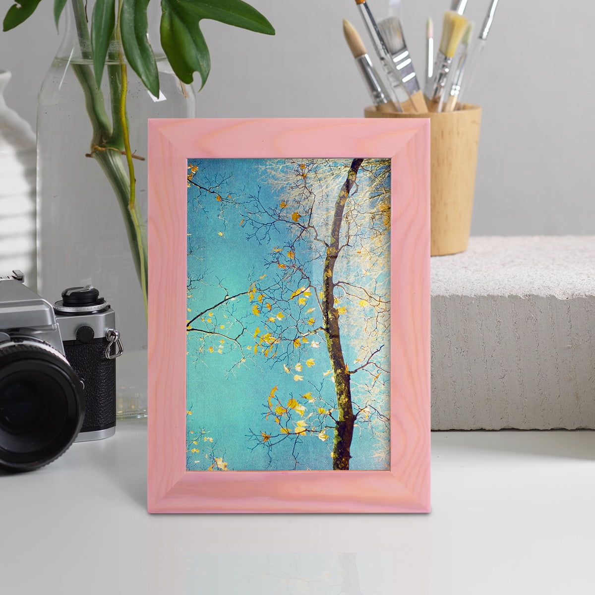 Autumn Tapestry III -Framed Print w/glass-Sunset Pink