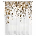 thumbnail image 2 of Brown Eucalyptus Leaves Sheer Curtains 54 Inches Long, Summer Watercolor Leaf Light Filering Curtains, Breathable Simi Curtain Privacy Drapes for Kitchen Bathroom Nursery Small Window Treatment, 2 of 9