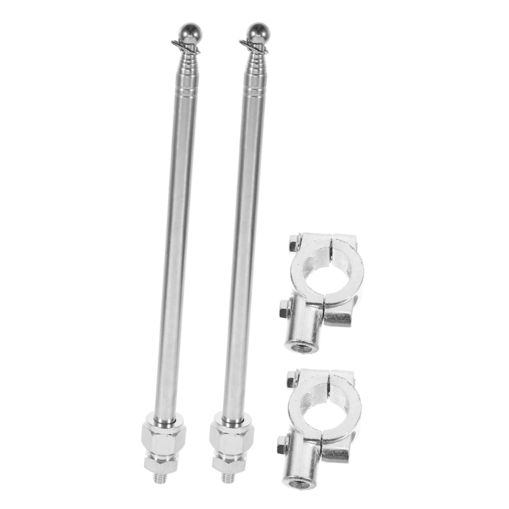 HOMEMAXS 2pcs Adjustable Height Steel Flag Pole For Bicycle Motorcycle Dirt Bike Telescopic Flagpole Kit Safety Flag Holder