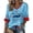 Light Blue, variant on Ontario Lake T Shirts For Women 3/4 Length Sleeve V Neck Casual Top Vintage Letter Print Loose Tees Summer Vacation Shirts