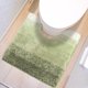thumbnail image 2 of REGALWOVEN Alfombra de baño suave y absorbente, antideslizante, en forma de U y rectangular, tapete de baño a rayas verde 20" x 20", 2 of 7