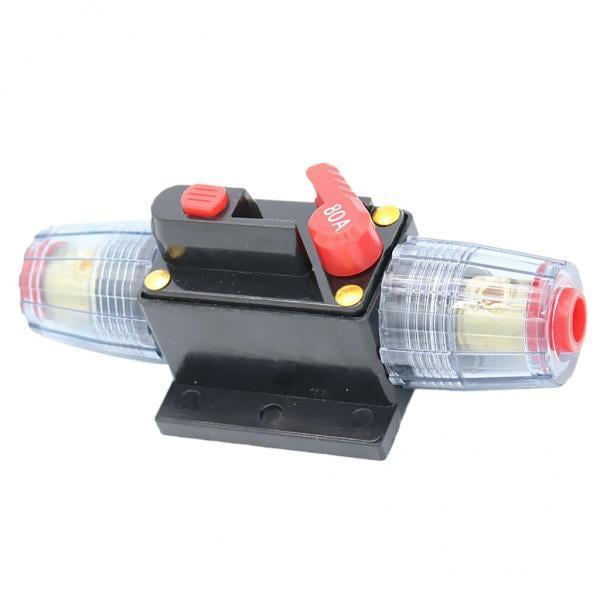 Fusible del Disyuntor del sistema de audio estéreo del coche 80AMP DC 12V-24V Sunnimix Disyuntor de reinicio manual