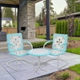 thumbnail image 2 of Northlight 22" Outdoor Retro Tulip Steel Side Table, Blue and White, 2 of 4