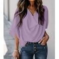 thumbnail image 1 of Women's Purple Draped Blouse, 1 of 7