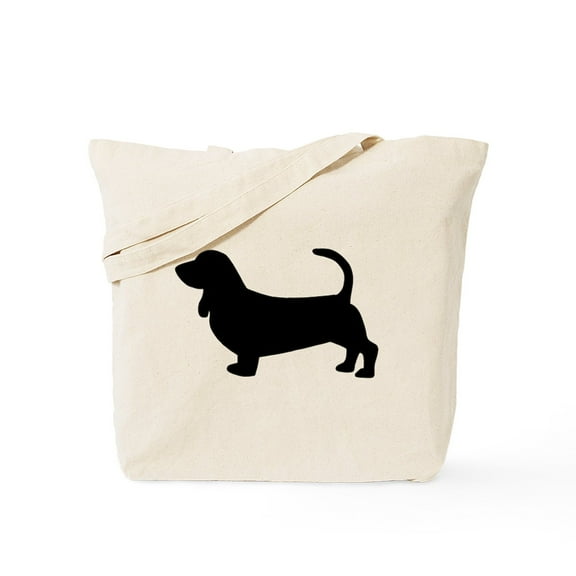 CafePress - Basset Hound Silhouette Tote Bag - Unisex Canvas Tote Bag, Beige, 1-Piece