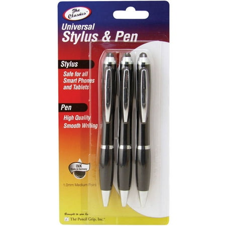 UPC 634901003343 product image for Stylus With Gripped Pen 3/Pkg-Black | upcitemdb.com