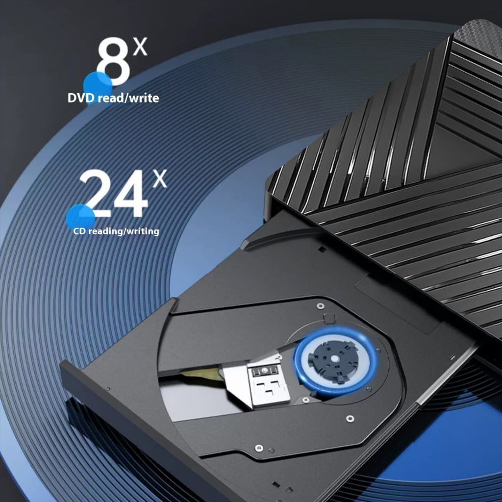 USB Type C External Disc Drive Burning Hub Multiple Function Fast Transfer