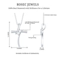 thumbnail image 5 of Rosec Jewels Natural Diamond Cross Pendant Necklace with Chain - HI-SI Quality - Minimalist Necklace Ready to Gift for Christmas, 10K White Gold, 5 of 8