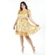 thumbnail image 1 of Vestido floreado de chiffon Roman Fashion Tallas Extras 1100 Amarillo flores 36, 1 of 7