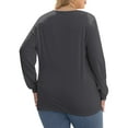 thumbnail image 4 of Womens Plus Size Tops Fall Classic V-Neck Button up Shirts Long Sleeve Loose Casual Soft Tunic Clothes Sizes 3XL, 4 of 8
