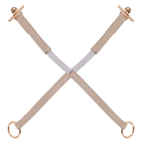 NICEXMAS 1 Pair Detachable Shoe Straps High Heel Tie Band with Alloy for Women Walking Everyday Use Beige