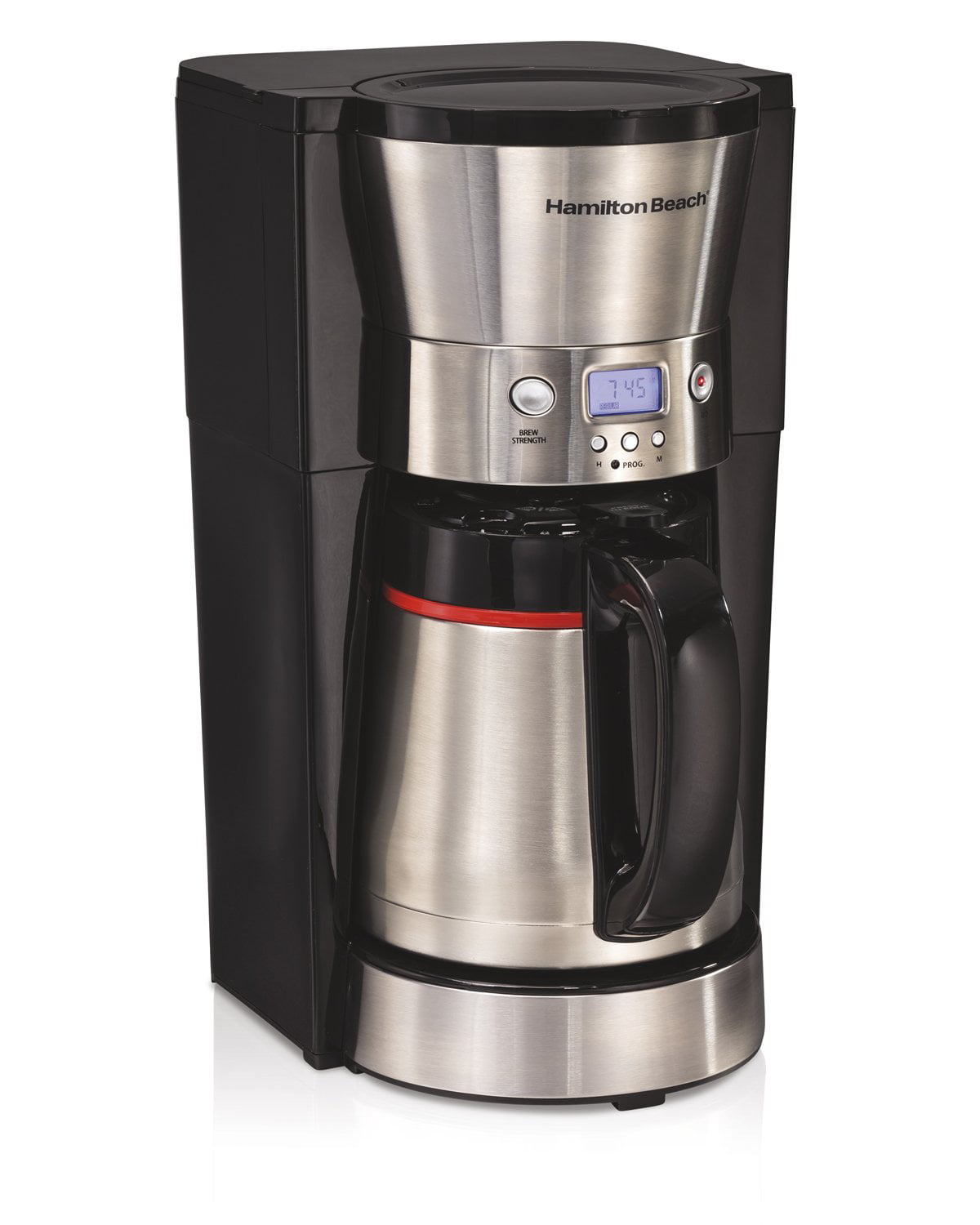 Hamilton Beach 12 Cup Programmable Coffee Maker, Glass Carafe, Black and  Silver, 49465R 