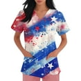 thumbnail image 3 of JULMCOMO Women Independence Day Scrubs Tops, Womens Short Sleeve Patriotic Pattern Nursing T-Shirts Comfy Working Uniform with Pockets Yellow L, 3 of 4