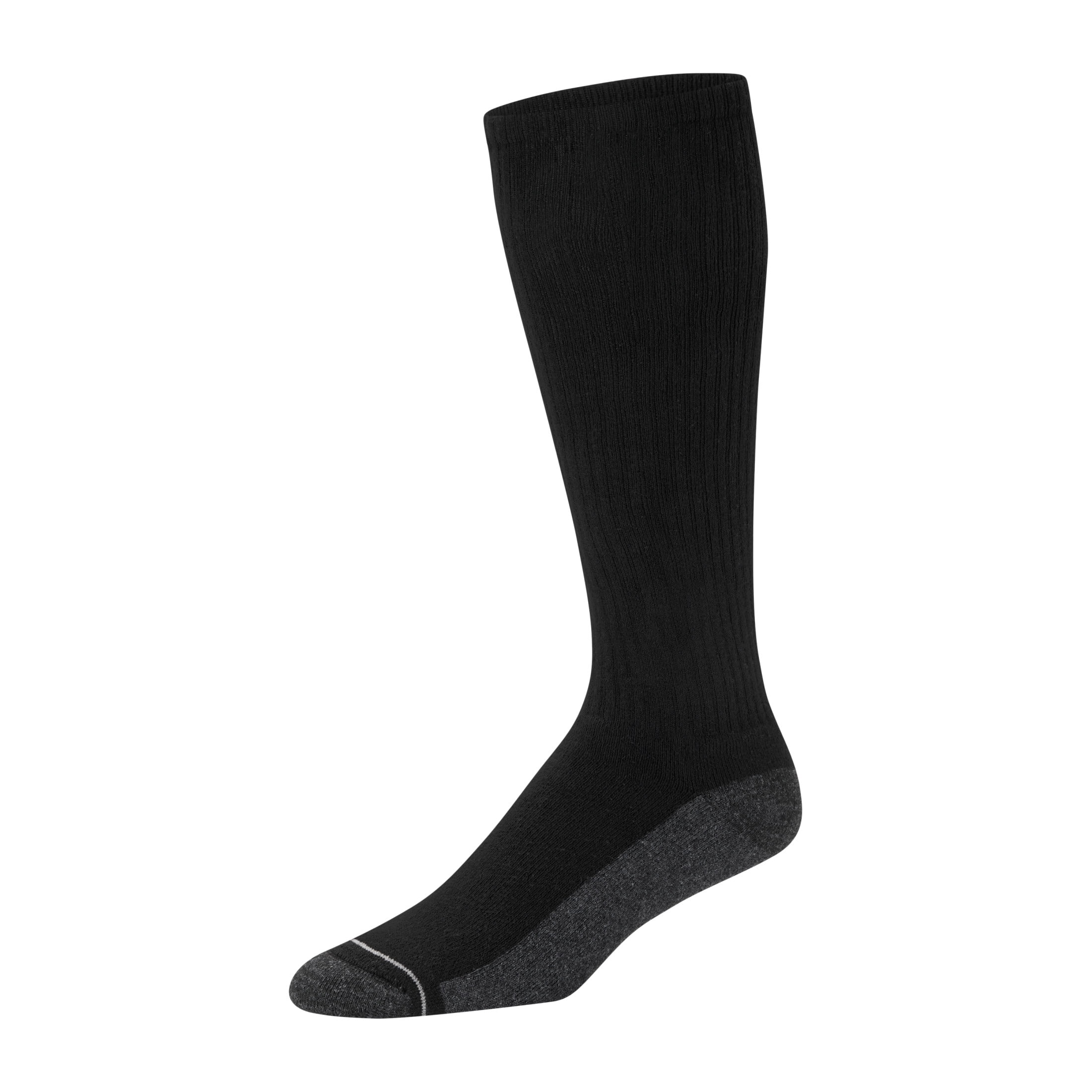 Hanes Mens Over-the-Calf Socks, Max Cushion, Cool Comfort, 4-Pack, Size 6-12