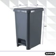 thumbnail image 2 of Superio Slim Step On Pedal Plastic Trash Can, Waste Bin - 26 Qt, Onyx Grey, 2 of 4