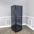 thumbnail image 3 of FixtureDisplays® Server AV Cabinet Audio Video Equipment Rack Lock Keys Metal Black 37U w/Shelf 15594, 3 of 12