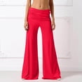 thumbnail image 6 of YUEHUA Fold Over Yoga Pants, On-Trend Solid Wide Leg Loose Fit Lounge Pants with Ruched Waist Y2k 2026 Coral Foldover Yoga Pant Stretchy Loose Gym Lounge Leggings, 6 of 6