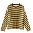 thumbnail image 7 of Hvogkswy Long Sleeve Shirts for Women Trendy Crewneck Cropped Striped T Shirt Loose Casual Pullover Blouses, 7 of 7