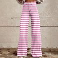 thumbnail image 2 of kaondbfi Stripes Bell Bottom for Women High Waist Flare Pants Flare Leggings for Yoga Summer Casual Pants for Women, 2 of 9
