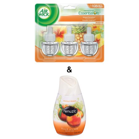 Citrus Sunburst Adjustable By Renuzit & Plug-in Air Freshener  Scented Oil Refills  Island Paradise  3 Refills by Air Wick