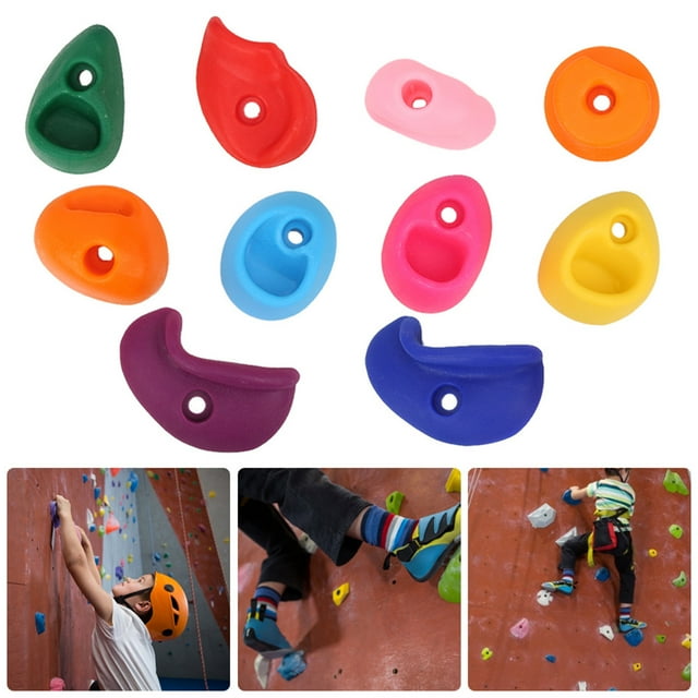 10 Pcs Supports d'Escalade Multicolores Grands Supports de Mur de Roche Extérieur