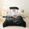 thumbnail image 2 of Homewish Woodland Dino Twin Duvet Cover,Jungle Wildlife Twin Bedding,Green,Light Gray Reversible,2pcs,1 Duvet Cover and 1 Pillowcase, 2 of 6