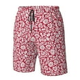 thumbnail image 5 of Kdxio Red Flowers Pattern Mens Casual Shorts - Drawstring Summer Beach Sports Shorts for Men, 5 of 9