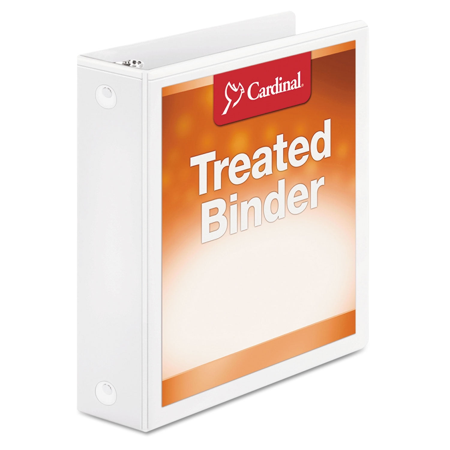 Cardinal Treated Binder ClearVue Locking Round Ring Binder, 2' Cap, 11 x 8 1/2, White