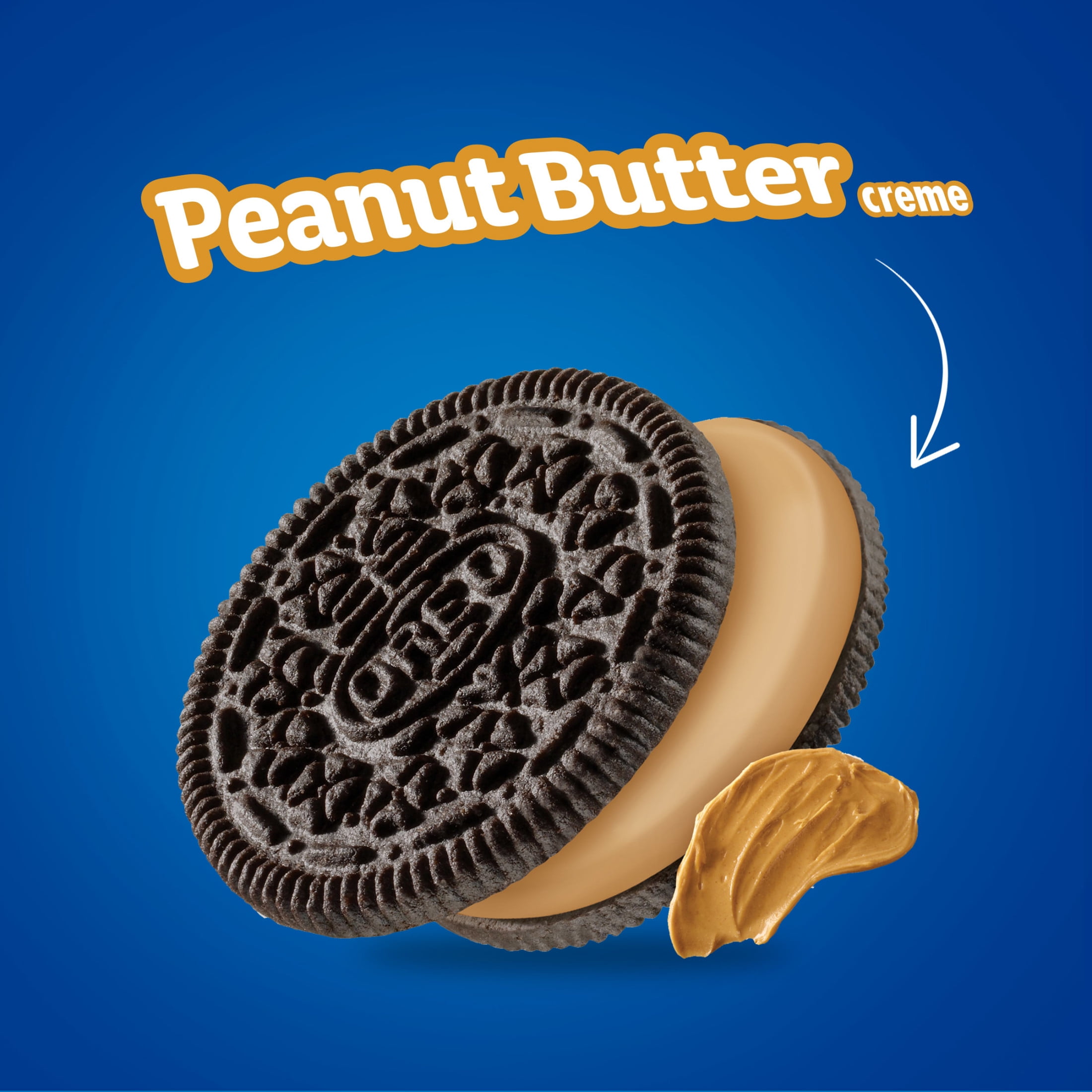 OREO Peanut Butter Creme Chocolate Sandwich Cookies, Family Size, 17 oz (Pack of 8)