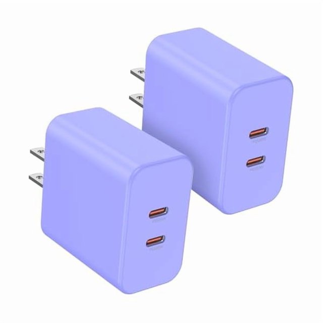 LinQingQ Susnwere 40W Dual USB C Charger Block,2-Port Fast USB-C Power Adapter Wall Charger Plug Type C Charging Block for Laptop Computer & Tablets/Phones iPhone 15/14/13/12/11/X, iPad,Samsung,Google