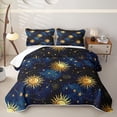 thumbnail image 2 of Homewish Boho Sun Stars Twin Quilt Set, Psychedelic Universe Twin Coverlet Set, 2pcs 1 Bedspread and 1 Pillowcase, 2 of 7