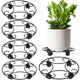 thumbnail image 1 of 5 paquetes de 12.8 pulgadas de metal para plantas con ruedas soporte grande para plantas de hierro forjado base de rodillos platillo para plantas inte, 1 of 8