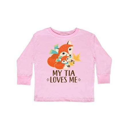 

Inktastic My Tia Loves Me Fox Niece Nephew Gift Gift Toddler Boy or Toddler Girl Long Sleeve T-Shirt