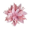 thumbnail image 2 of Décor de Noël Fleurs Artificielles Réalistes avec Pulvérisation Veloutée Douce Floquée et Feuilles Vertes pour Décoration de Noël Longue Durée Centres de Table et Fêtes Imitation Maison, 2 of 9