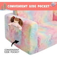 thumbnail image 3 of Teler Glow-in-The-Dark Unicorn Toddler Sofa, 2-in-1 Foldable Plush Chair & Lounger for Kids Boys & Girls, Removable Washable Cover, 3 of 8