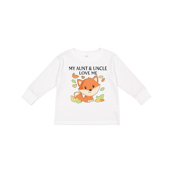 Inktastic My Aunt and Uncle Love Me- little fox Boys or Girls Long Sleeve Toddler T-Shirt