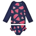 thumbnail image 7 of Zando Baby Girls Swimsuits 2 Piece Long Sleeve Rash Guard Set with Ruffle Cute Bathing Suits for Toddler UPF 50+ Sun Protection Quick Dry 3-8 Years, 7 of 7