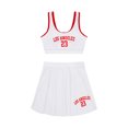 thumbnail image 3 of YONGHS Girls 3 Piece Bikini Bathing Suit Swimsuit Swimwear Cropped Tankini with Swim Skirts White 8Y/130, 3 of 7