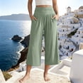thumbnail image 2 of Breezora Casual Womens Linen Cotton Wide Leg High Waist Pants Relaxed Trousers for Daily Summer Wear, 2 of 6