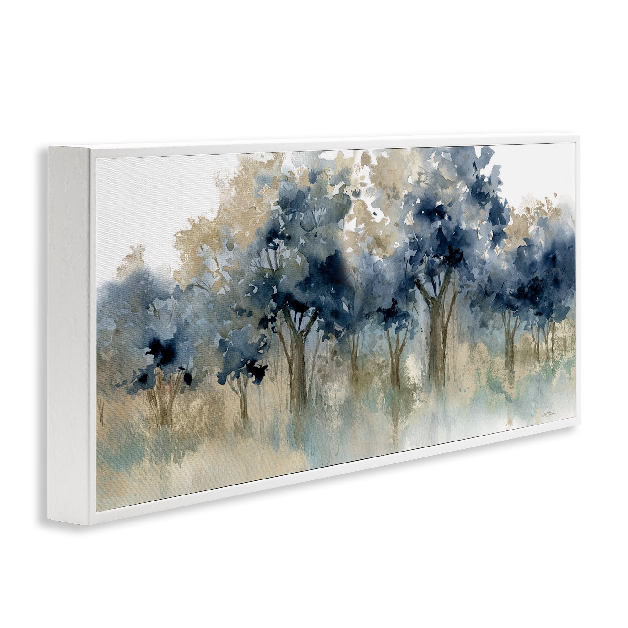 Stupell Industries Indigo Woodland Watercolor Study White Framed Giclee Art, design by Carol Robinson