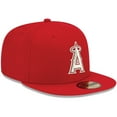 thumbnail image 3 of Men's New Era Red Los Angeles Angels White Logo 59FIFTY Fitted Hat, 3 of 6