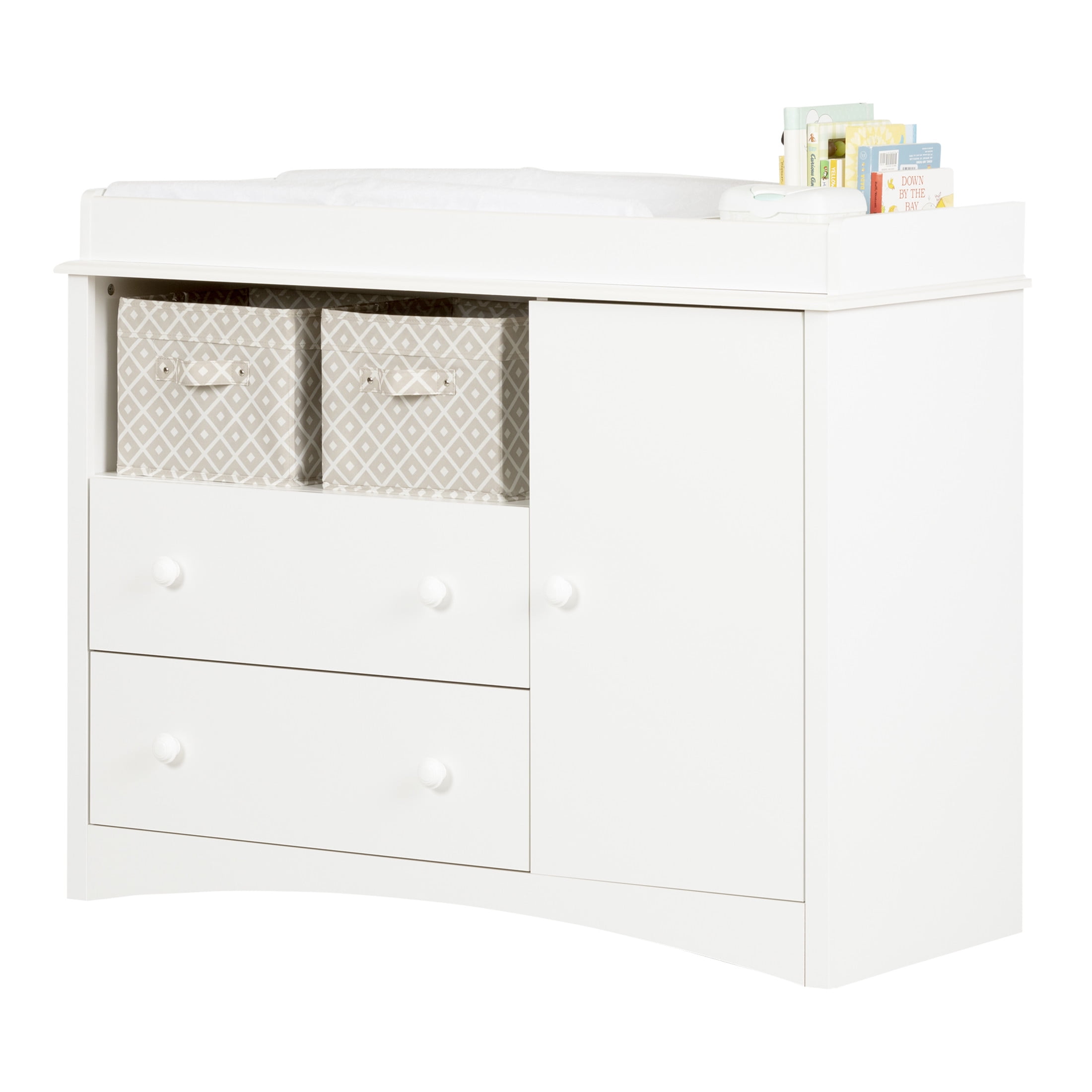 South Shore Peek-a-boo, Contemporary Toddlers Changing table, Wide White