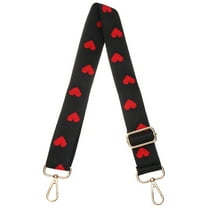 Uxcell Purse Straps Replacement Crossbody, 51 Inch Wide Shoulder Bag Strap Adjustable Canvas Straps for Handbag Wallet Clutch Crossbody Bags, Black Heart