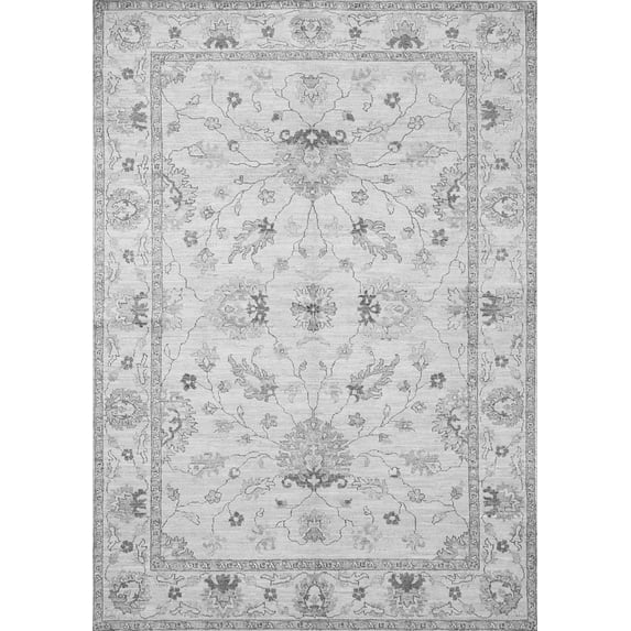 Ahgly Company Indoor Rectangle Oriental Gray Traditional Area Rugs, 6' x 9'